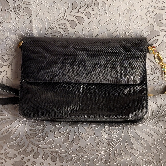 Vintage Authentic Judith Leiber snake skin cross body purse - Picture 2 of 14